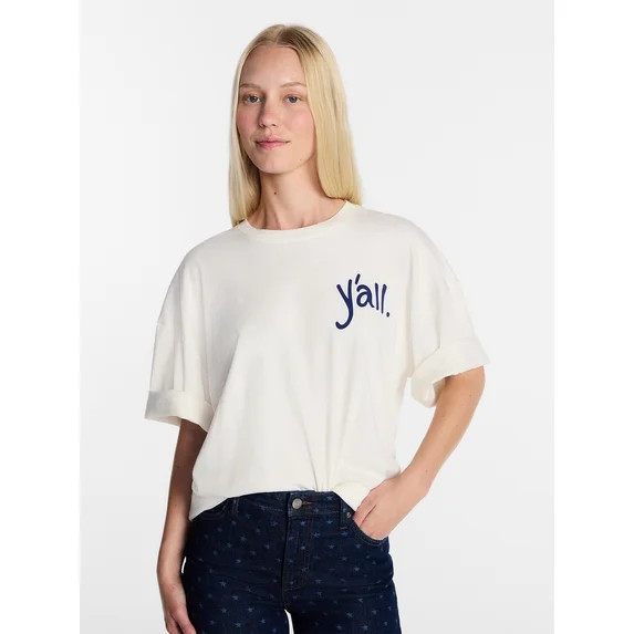Kacey Lee Women's Y'all Women's Graphic Tee with Short Sleeves, Sizes XS-XXL | Walmart (US)