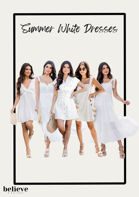 This summer white dresses are all the rage!  I love these white dresses for a baby shower outfit, a resort wear outfit a vacation outfit or even a simple date night outfit.  These summer dresses are great for a summer outfit. 

#LTKFind #LTKSeasonal #LTKstyletip