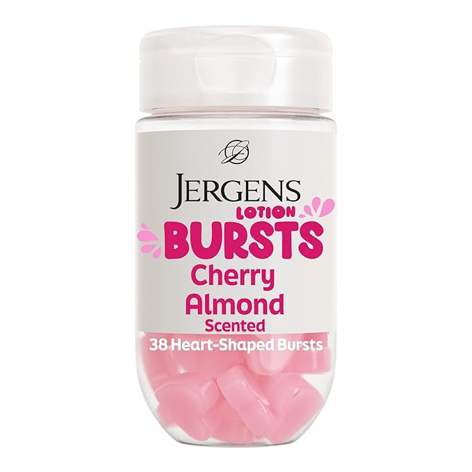 Jergens Cherry Almond Lotion Bursts, Squishy Heart-Shaped Moisturizer Bursts, Lotion Gifts for Te... | Amazon (US)