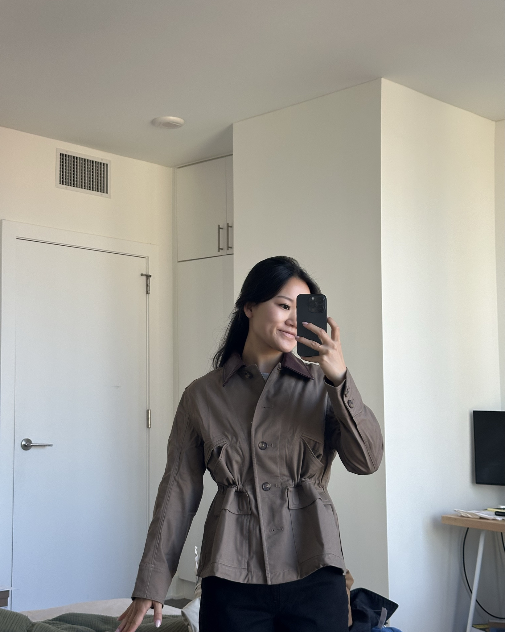 TAUPE CANVAS BARN JACKET S PETITE