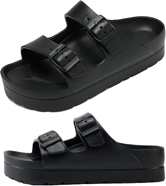 Womens Platform Sandals with Arch Support, Adjustable Buckle Beach Sandal Woman Comfort Lightweig... | Amazon (US)