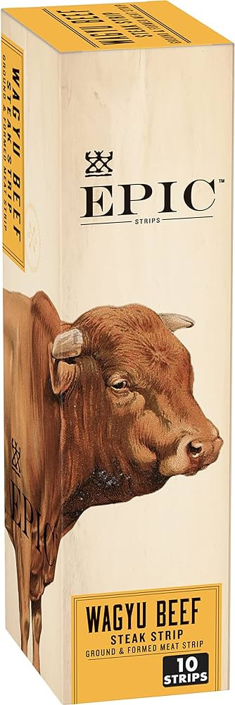 EPIC Snack Strips, Wagyu Beef Steak, Grass-Fed and Paleo Friendly, 0.8 oz, 10 ct | Amazon (US)