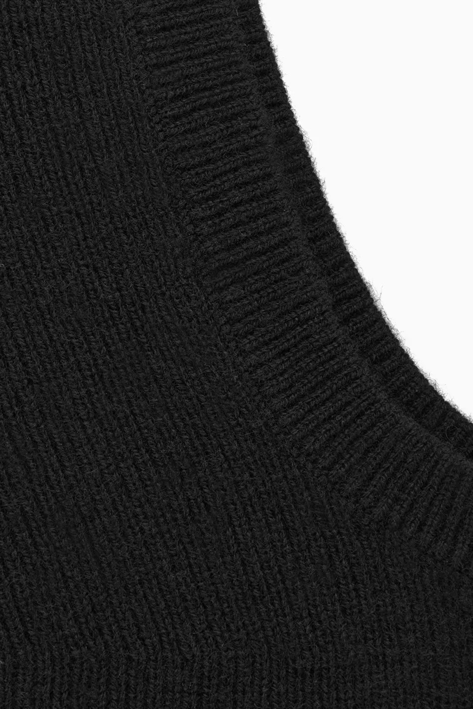 RIBBED WOOL-CASHMERE BALACLAVA - BLACK - COS | COS UK