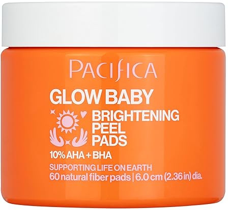 Pacifica Glow Baby Brightening Peel Pads 10% AHA + BHA Exfoliating Face Pads for Glowing Skin Res... | Amazon (US)