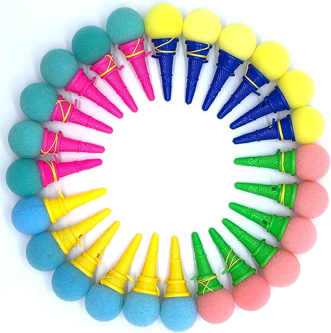 24 Pcs 4inch Ice Cream Foam Ball Launcher,Mini Ice Cream Cone Shooter Toys for Kids,Children,Carn... | Amazon (US)