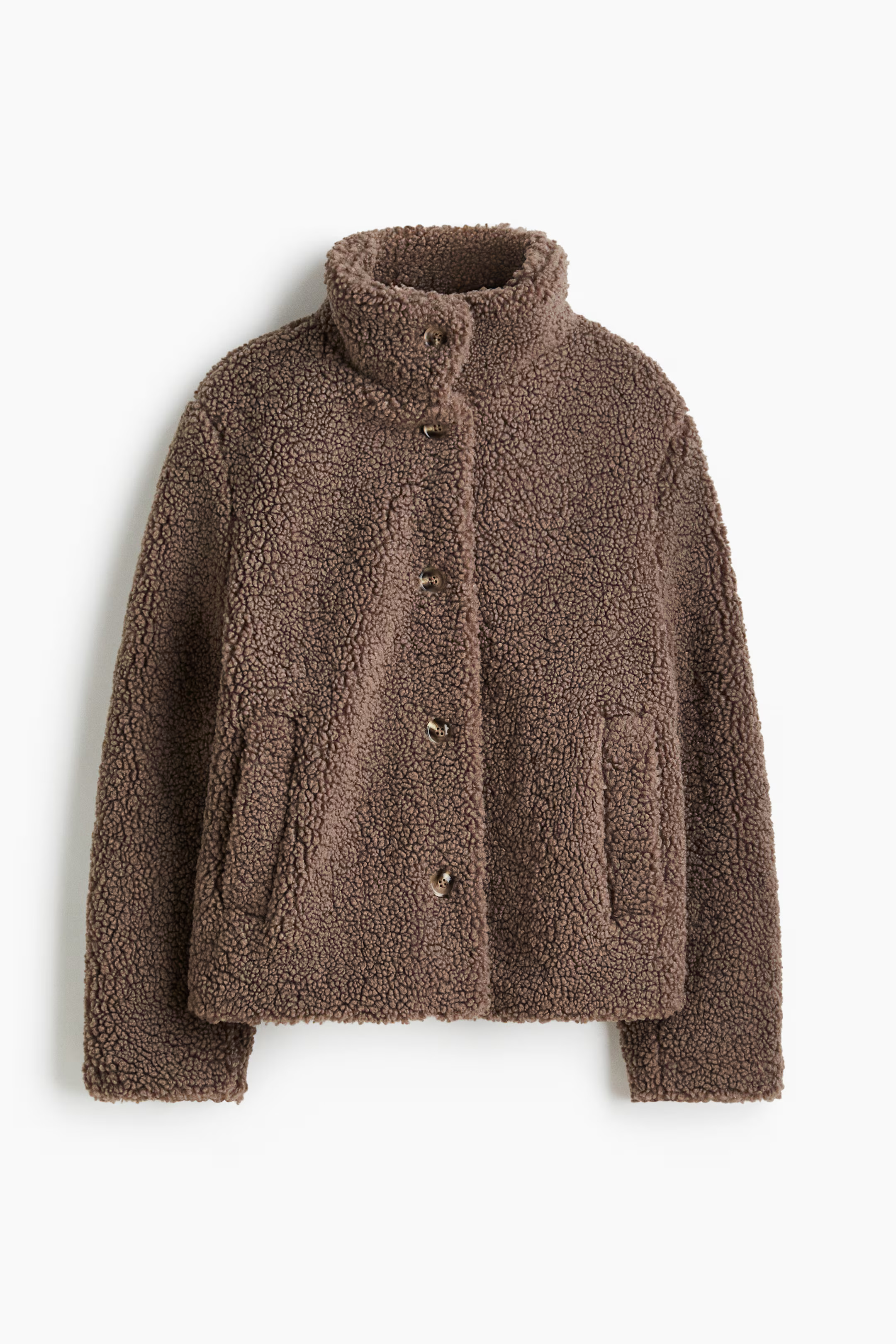 Teddy Fleece Jacket - Dark beige - Ladies | H&M US | H&M (US + CA)