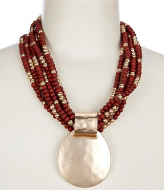 Southern Living Wood Torsade Pendant Statement Necklace | Dillard's | Dillard's