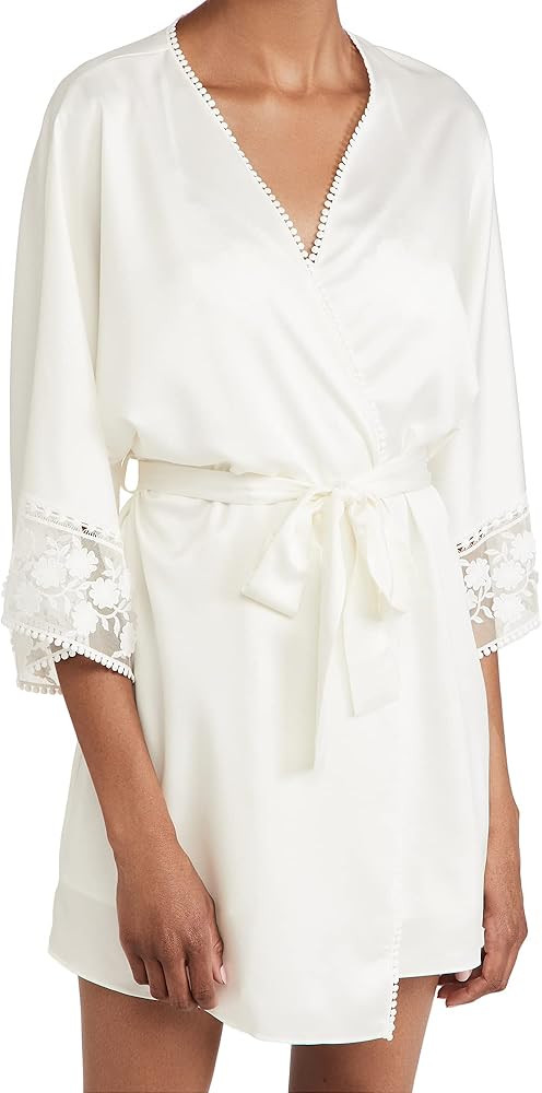 Flora Nikrooz Women's Kylie Charmeuse Wrap with Lace | Amazon (US)