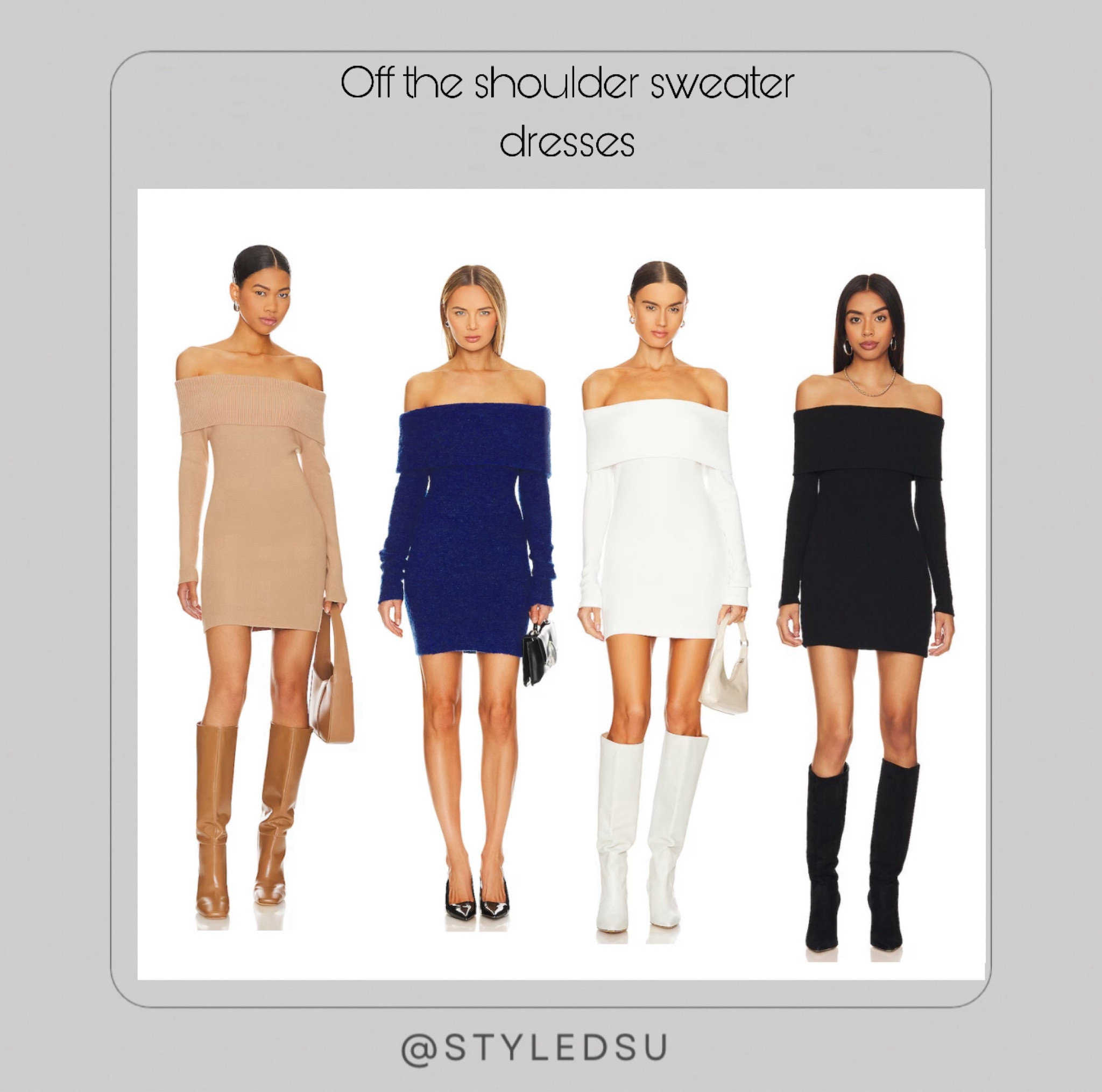 Off the shoulder sweater dresses. 
Blue sweater dress. Beige sweater dress. White sweater dress. Black sweater dress. 

Sweater dresses. 
Sweater dress. 
Neutral sweater dress. Green sweater dress. Black sweater dress. Floral dress with knee high boots 
Fall outfit ideas. fall outfits. Nordstrom. Revolve sweater dress. 

Holiday outfit ideas, ltk holidays , ltk holiday, Christmas outfit ideas, thanksgiving outfit ideas, 
ltk bump , ltk sale , ltk find , ltk baby, ltk curves, ltk family , ltk sale alert, ltk style tip , ltk under 100, ltk under 50 ,
Fall outfit inspo, fall style, fall fashion . 

outfit inspo, fashion inspo, content creator, basic style , style inspo , street style, fashion style, outfit inspo, parisian style, styling inspiration, 
capsule wardrobe, style inspo, fashion blogger, neutral colors, minimalist, minimal fashion, blazer, basic style , style inspo , street style, fashion style, outfit inspo, parisian style, styling inspiration, ootd. basic style , style inspo , street style, fashion style, outfit inspo, parisian style, styling inspiration, 

Fall outfit ideas , fall outfit inspo, Floral dress with knee high boots , Fall fashion, fall style 2023, fall , fall booties, fall boots, fall boots2023, fall booties, fall bags, fall basics, fall clothes, fal lclothes womens, fall capsule, fall capsule wardrobe, capsule wardrobe fall, fall concert, fall clothing, fall fashion, fall fashion 2023, fall family photos, fall inspo, fall looks, Nashville fall, fall outfits , fall outfits 2023, fall 2023 outfits. Revolve haul. Revolve ambassador. Revolve sweater dresses. 
Revolve under $100 . 
Revolve sweater dress. Revolve. 

#LTKHoliday #LTKfindsunder100 #LTKSeasonal