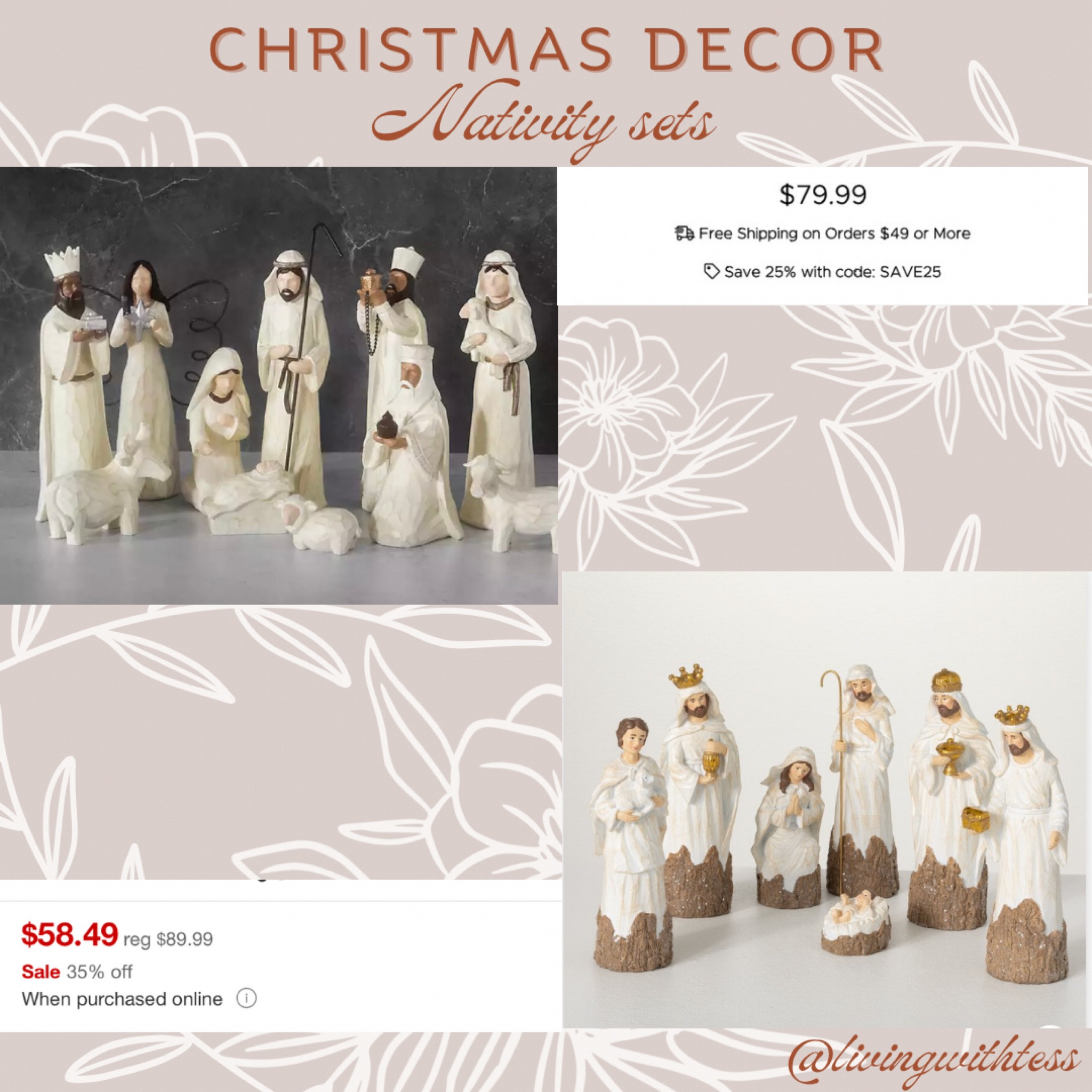 Which do you like better?! 
Nativity set is such an adult purchase for me for some reason haha. I have been really eyeing these two sets.

#LTKHolidaySale #LTKHoliday #LTKhome