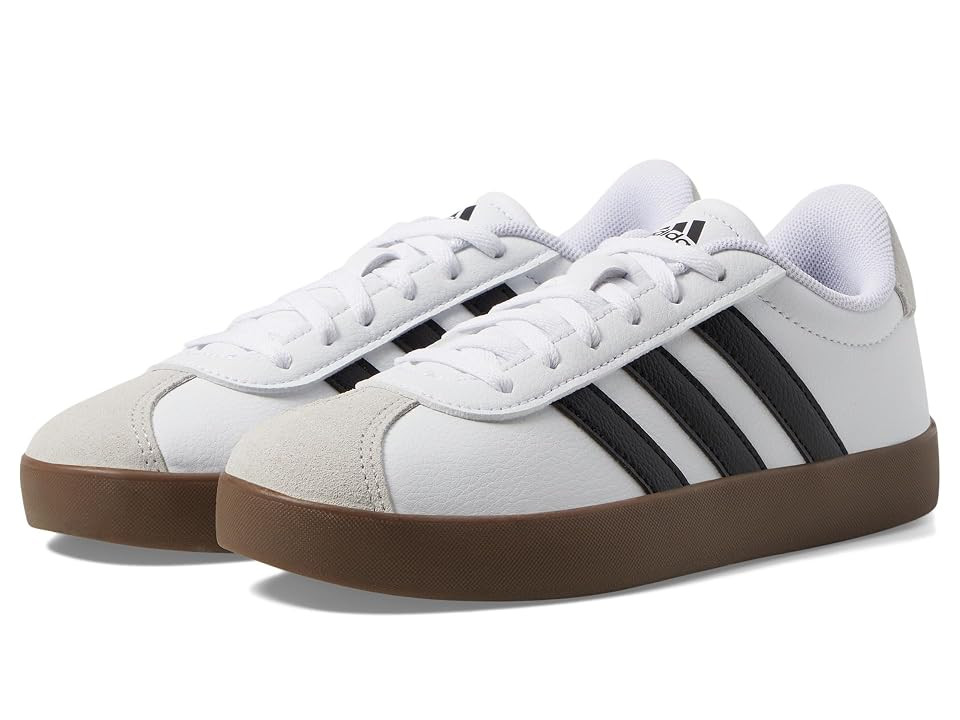 adidas Kids VL Court 3.0 Shoes (Little Kid/Big Kid) Kids Shoes White/Black/Grey: 1 Little Kid M, Textile | Zappos