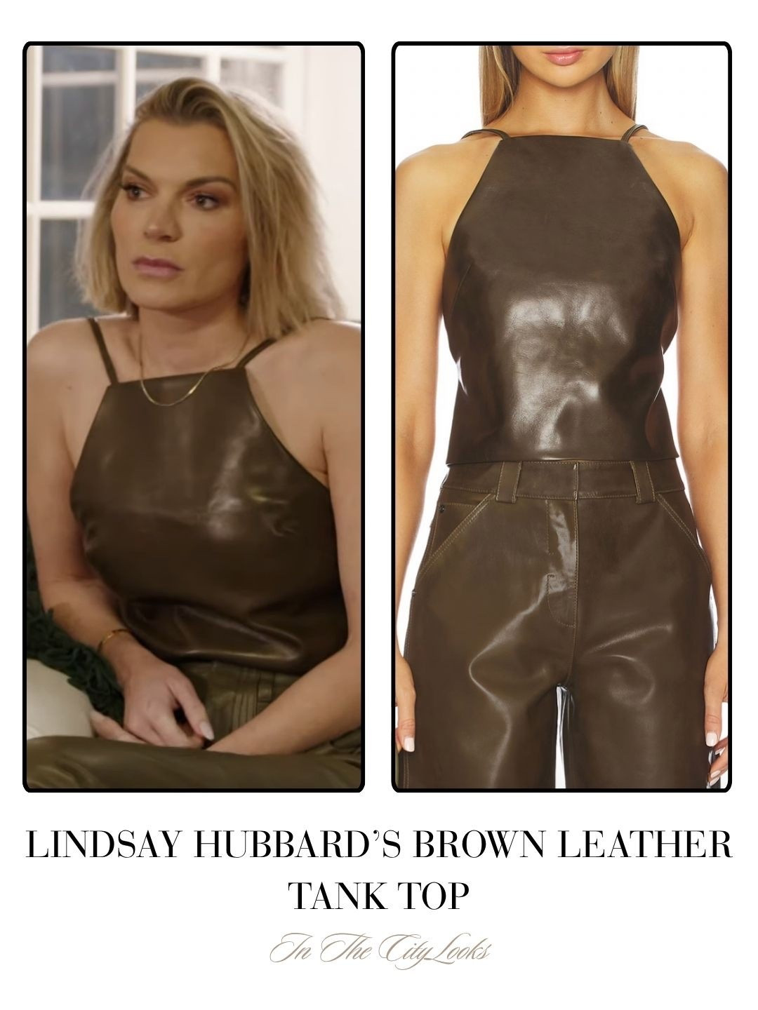 Lindsay Hubbard’s Brown Leather Tank Top