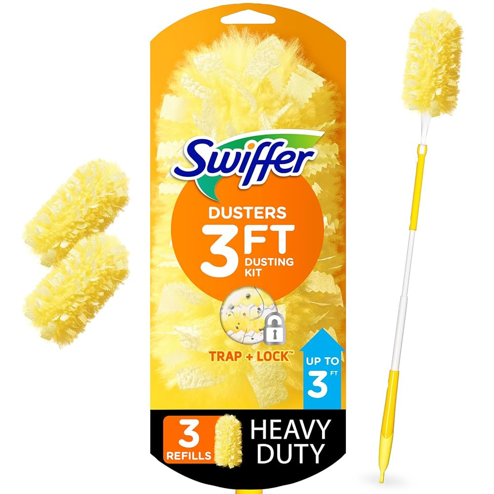 Swiffer Duster Heavy Duty 3 ft Extendable Handle Starter Kit with 3 Refills | Amazon (US)