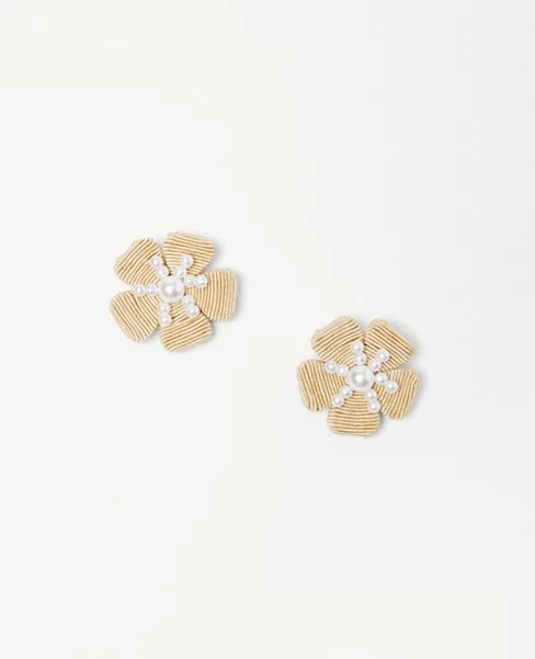 Thread Wrapped Flower Stud Earrings | Ann Taylor (US)