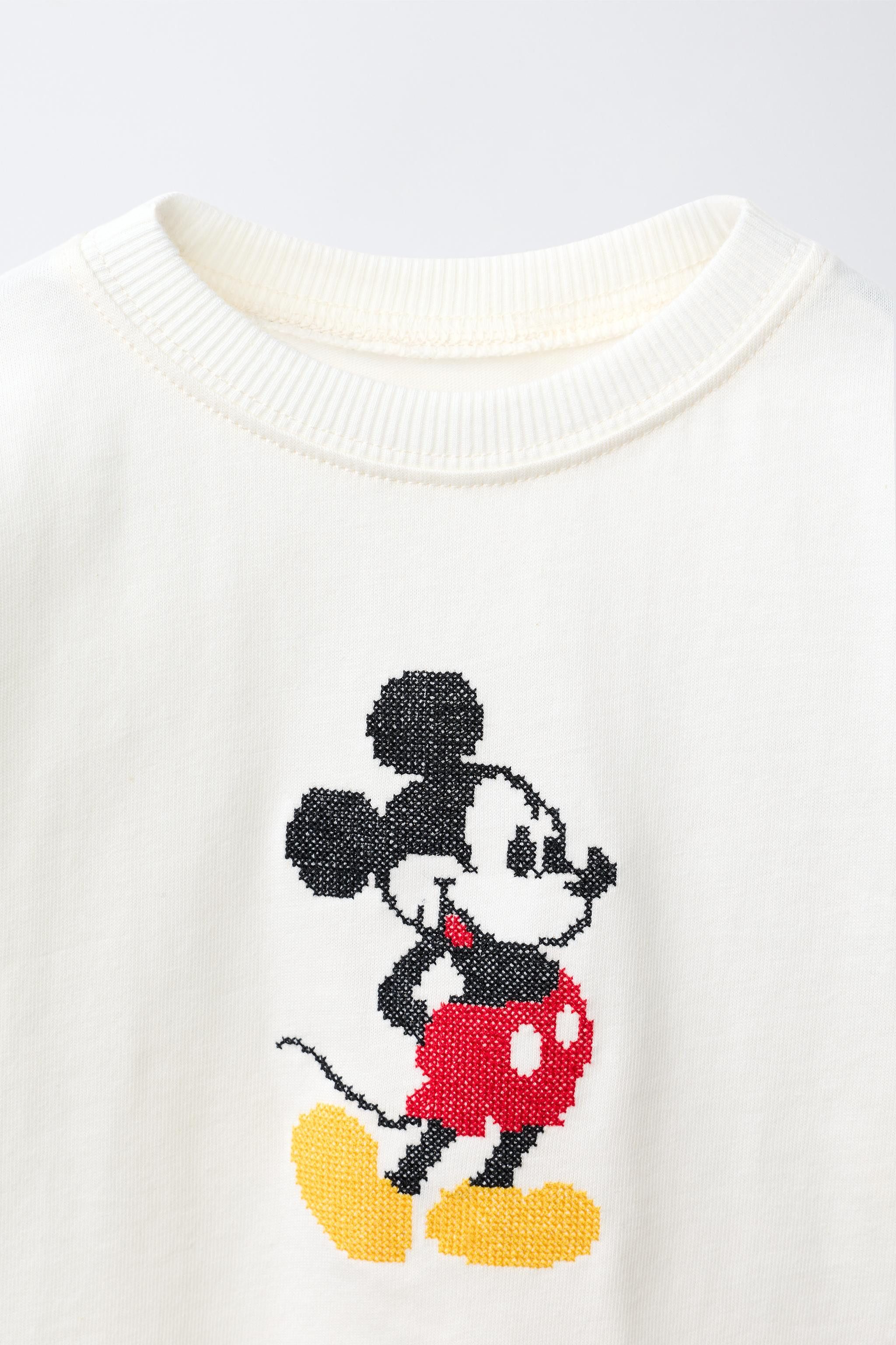 MICKEY MOUSE © DISNEY CROSS STITCH EMBROIDERED T-SHIRT | Zara US