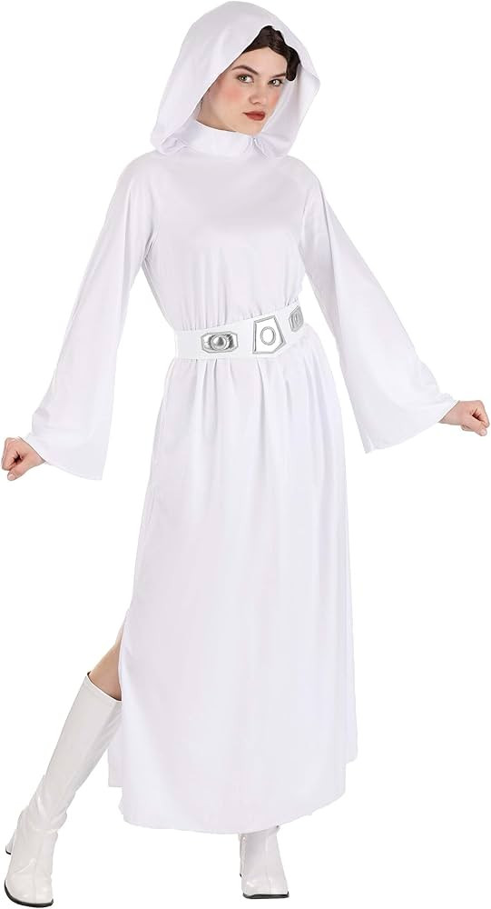 STAR WARS Princess Leia Official Adult Costume - Hooded Dress with Belt and Wig | Amazon (US)