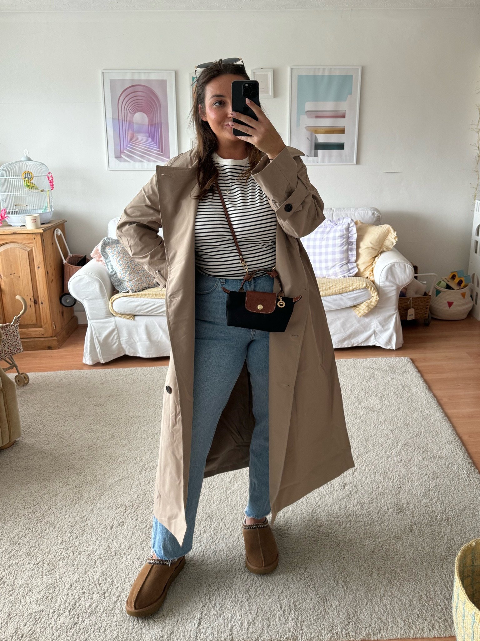 Traditional outfit 
Autumn wear 
Autumn winter 
Ugg styling 
Trench coat
New in H&M midsize 
Trench M, T-shirt L, Jean size 30 

#LTKmidsize #LTKautumn #LTKstyletip