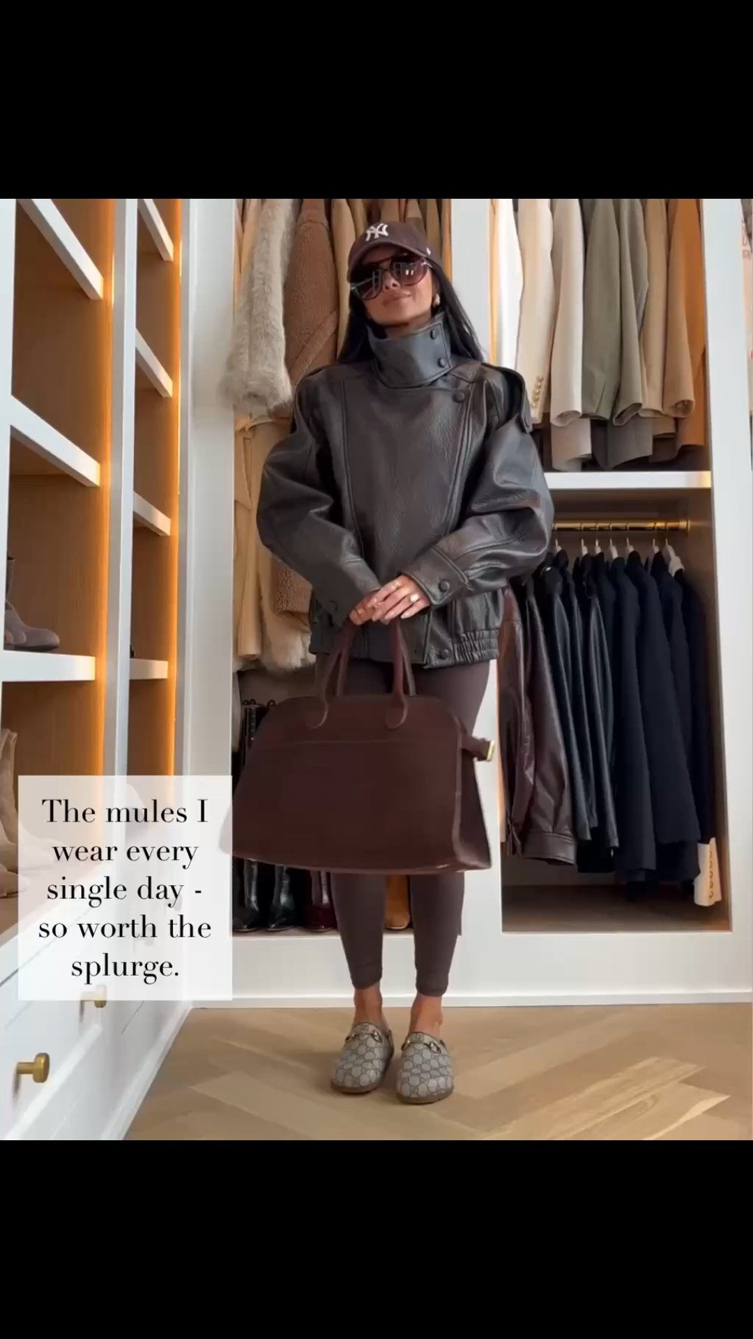 The mules I reach for every single day and they truly go with everything. They instantly elevate leggings, denim, or even a simple lounge look and feel so chic without trying too hard. Definitely a splurge, but one I have never regretted.

MiaMiaMine Gucci Sol GG clog designer mules everyday luxury elevated casual chic fall neutrals brown leather look off duty style capsule wardrobe staple luxe accessories

#LTKOver40 #LTKootd #LTKTravel