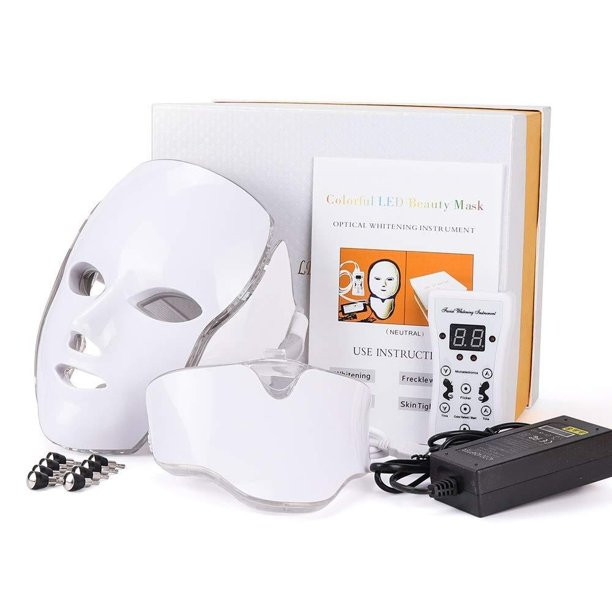 7 Color LED Mask Photon Light Skin Rejuvenation Therapy Facial Skin Care Mask - Walmart.com | Walmart (US)
