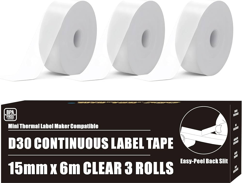 D30 Labels, Thermal Label Paper Replacement for Phomemo D30 Labels Tape Printer Maker Tape Refill... | Amazon (US)