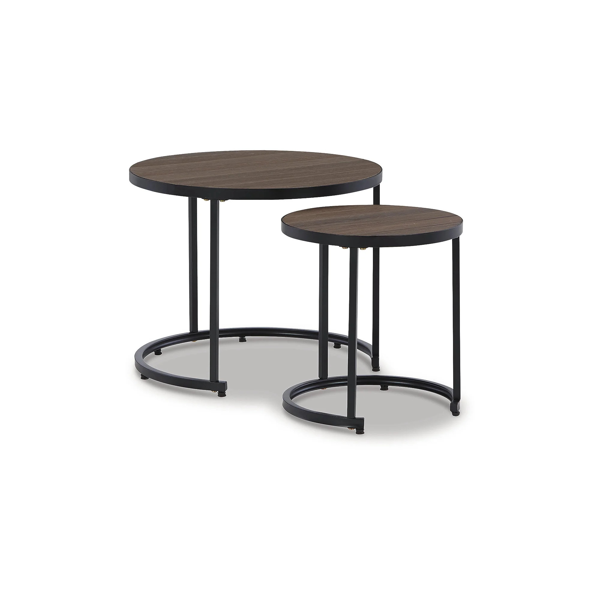 Signature Design by Ashley Casual Ayla Outdoor Nesting End Tables (Set of 2)  Brown/Black | Walmart (US)