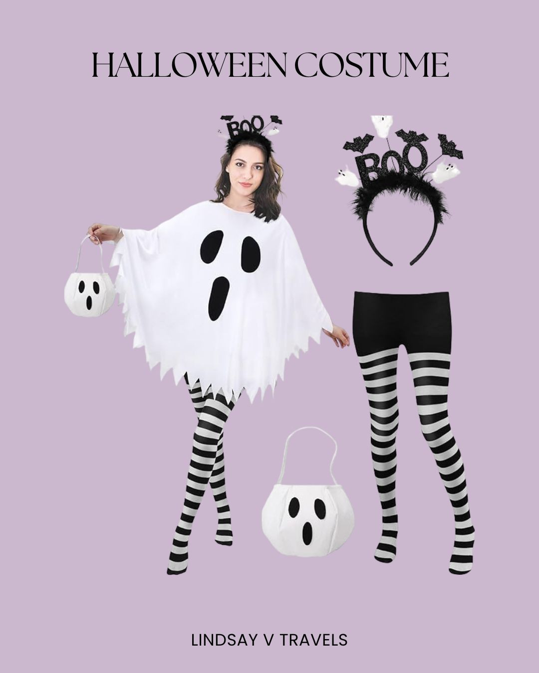 Spooky + simple 👻 The cutest ghost costume set with all the accessories included. 

 #LTKHalloween #LTKSeasonal #LTKFindsUnder100