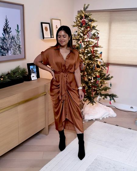 Dressy outfit for Thanksgiving, love this satin dress! Super flattering, wearing a size 4, thanksgiving outfit


#LTKHoliday #LTKSeasonal #LTKshoecrush
