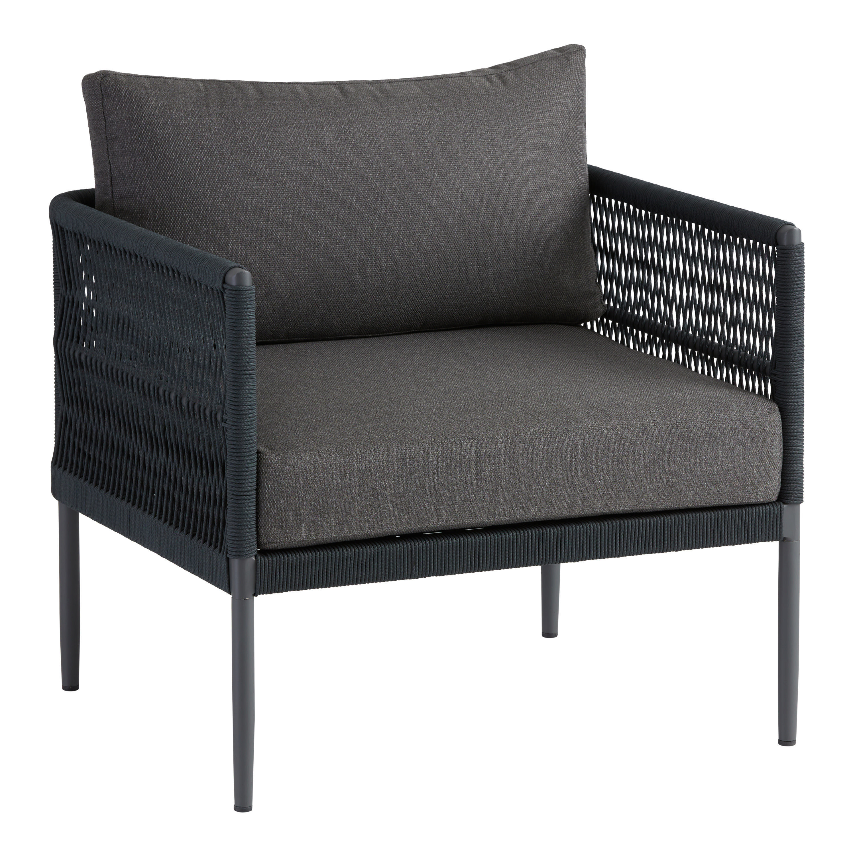 Matteo Dark Gray Rope Outdoor Chair | World Market