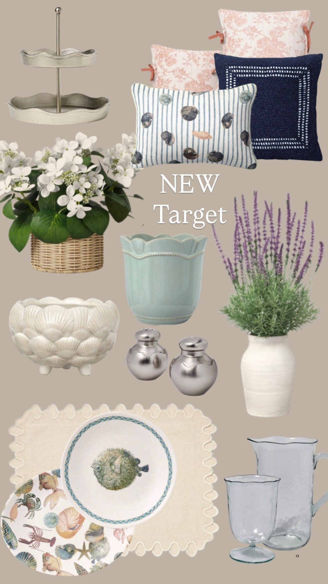 Target, Target style, studio mcgee, new, decor, all new, sale, faux greens, floral arrangement, melamine, scallop, outdoor pillows, patio