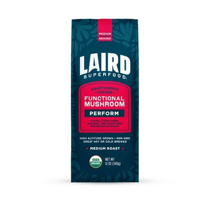 Laird Superfood Medium Roast Ground Organic Coffee with Mushrooms - 12oz | Target
