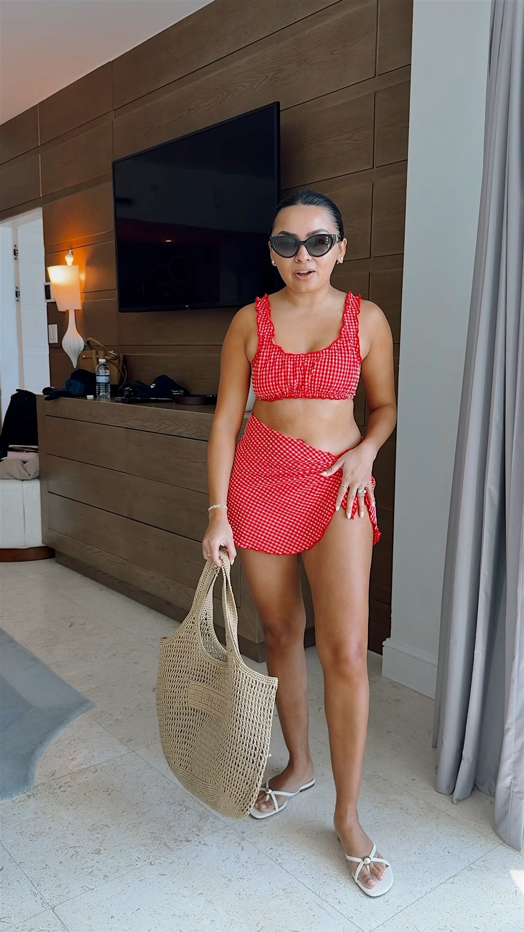 Red gingham swimsuit top size xs TTS
Red gingham swimsuit bottoms size small TTS
Red gingham swimsuit coverup sarong size xxs/xs TTS




#LTKTravel #LTKPetite #LTKootd