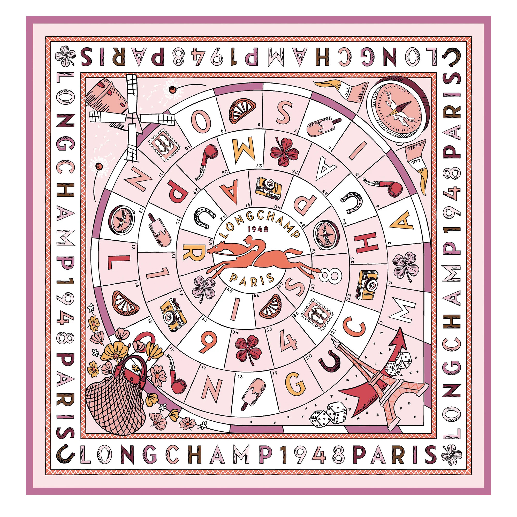 Le Jeu de Cheval Silk scarf 90 Ballet - Silk | Longchamp US | Longchamp
