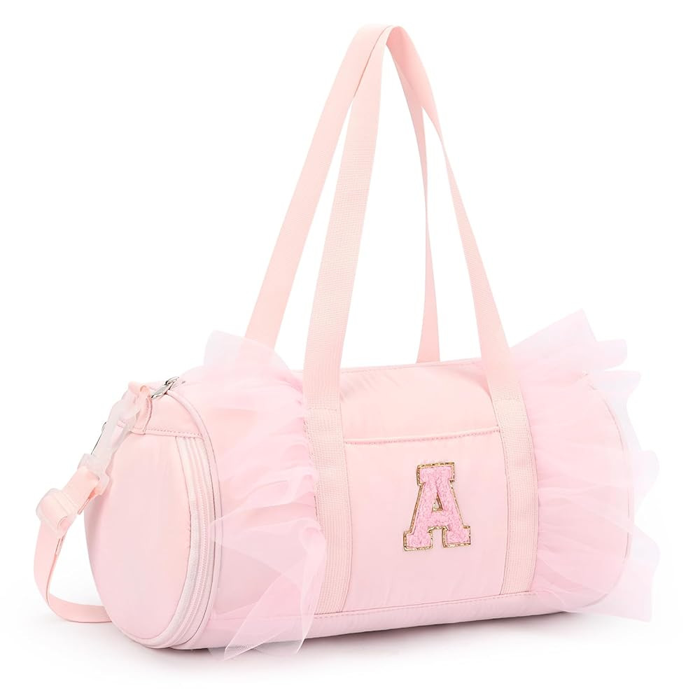 mibasies Dance Bag for Girls 4-6: Kids Duffle Bag - Ballet Bags for Girls 4-6 - Personalized Letter Girls Gifts Pink A | Amazon (US)