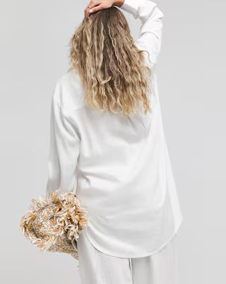 White Oversized Long Sleeve Linen Shirt | Simply Be | Simply Be (UK)