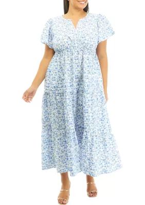 Plus Size Printed Tiered Dress | Belk