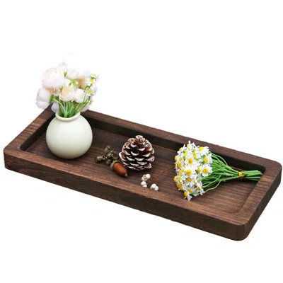Wooden Decorative Tray Candle Holder Long Wood Tray Home Decor,Centerpieces Plates For Table Centerpieces For Coffeetable,Christmas Decor | Wayfair North America