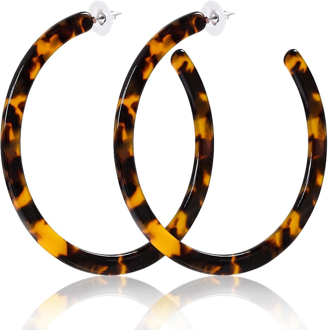 ALEXY Women’s Mottled Hoop Earrings Bohemia Acrylic Resin Hoops Stud Earrings | Amazon (US)