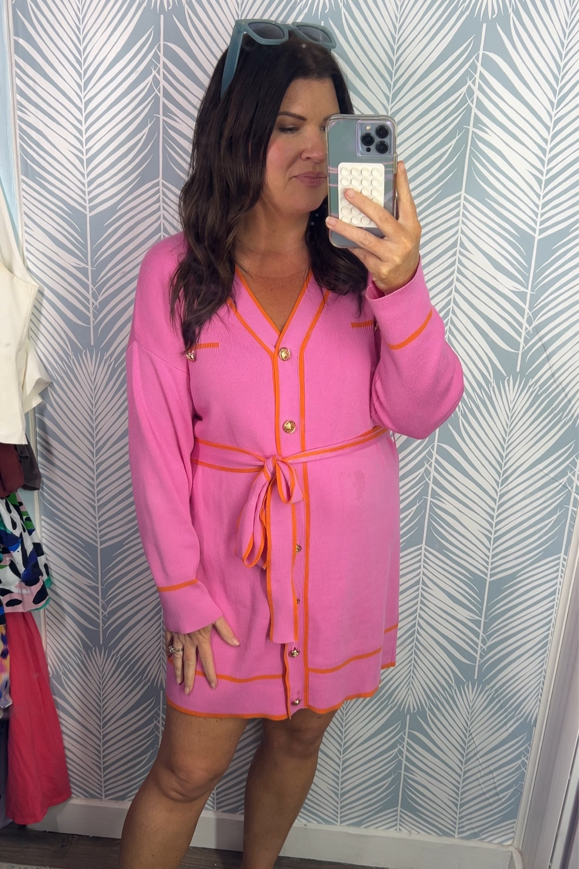 Pink preppy sweater dress 
What I wore to work 

#LTKWorkwear #LTKOver40 #LTKMidsize