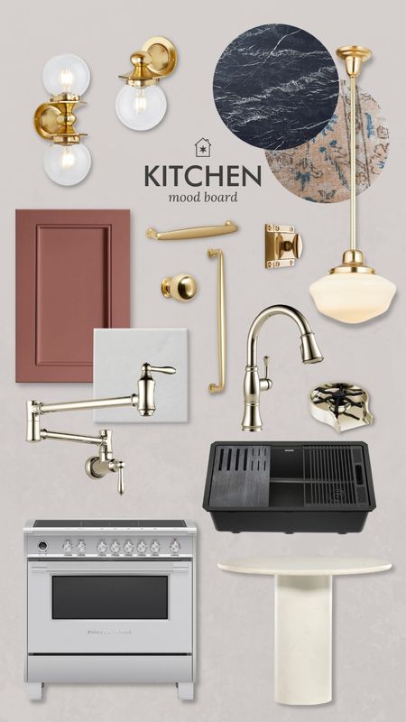 Our final kitchen mood board! #updatedkitchen

*Sherwin Williams Reddened Earth, Cabinet Joint cabinets, Fisher & Paykel Series 9 range, Pix Bianco 4x4 tile, black marble, one of a kind rug - linked shop

#LTKhome