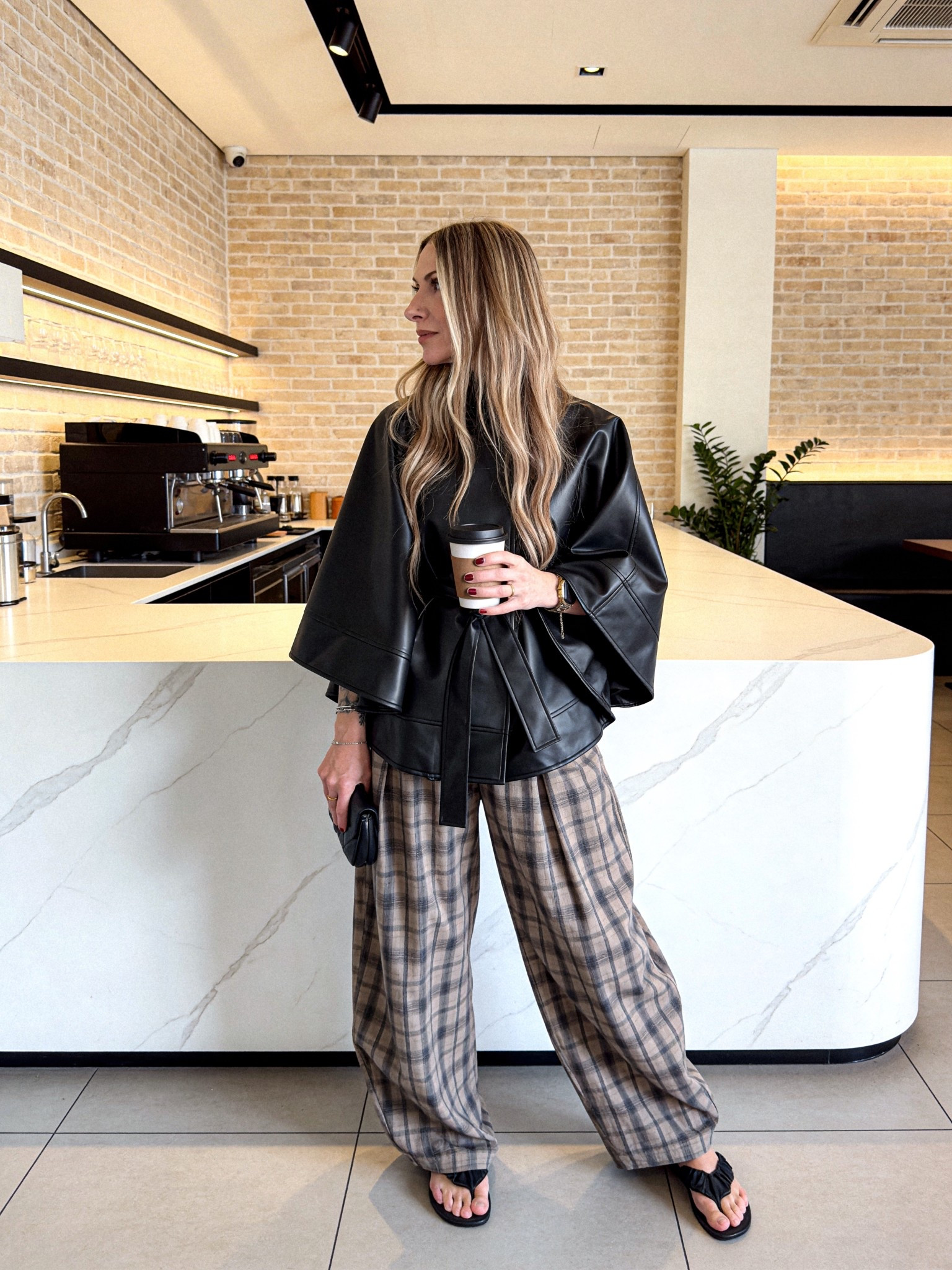 Cape and plaid pants 

#LTKootd