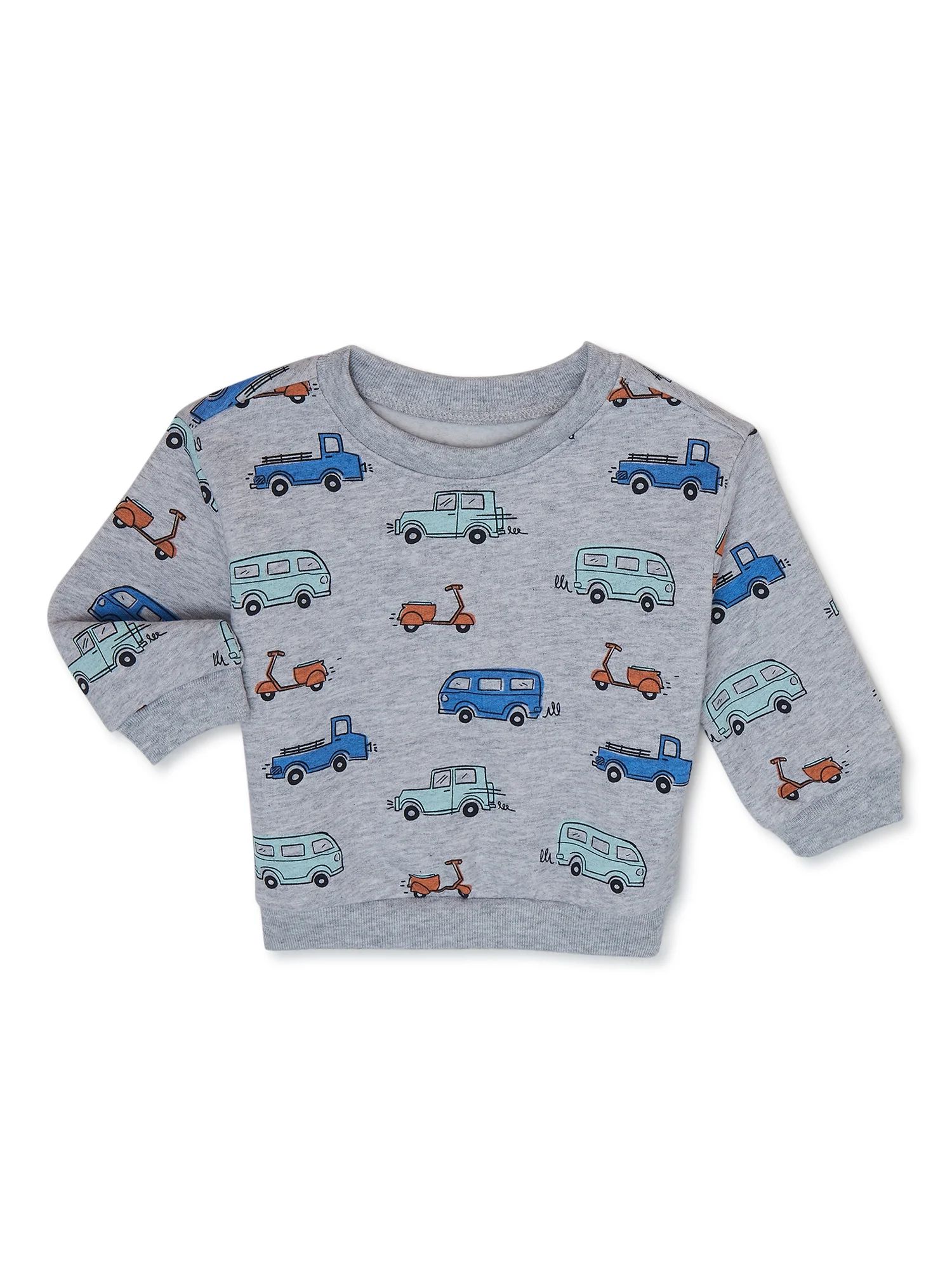Garanimals Baby Boy Long Sleeve Fleece Print Top, Sizes 0-24 Months - Walmart.com | Walmart (US)