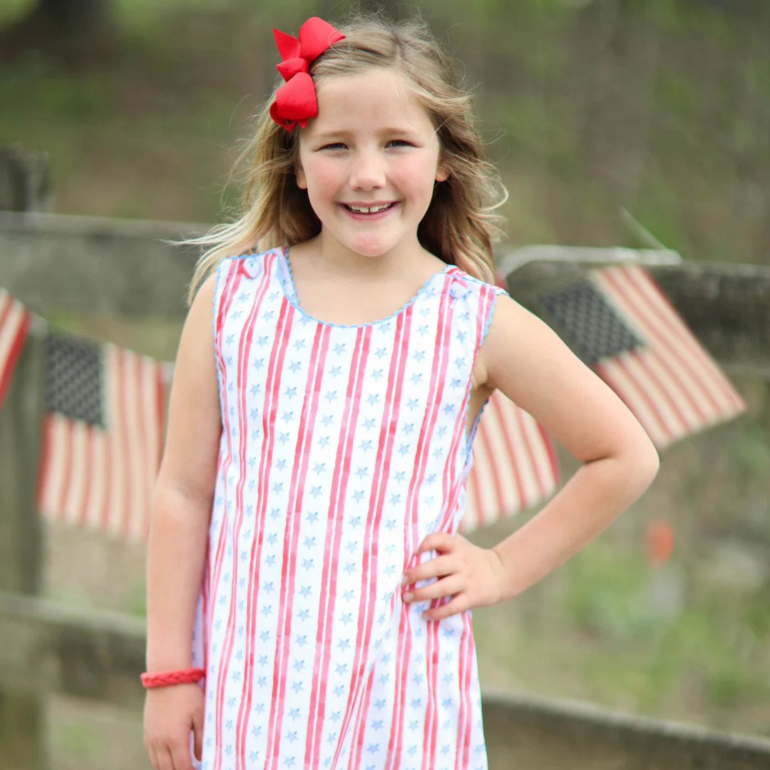 Girls Patriotic Stars Dress | The Bella Bean