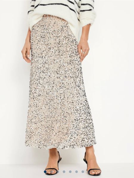 Sequin A-Line Maxi Skirt for Women. Maxi skirt trend is coming in strong this year. This sequence skirt is giving posh, holiday, and sophisticated vibes.
You can pair it with a basic top and sneakers and a cool outerwear and you are all set! 
Heels or boots are also to with it! It’s very versatile!! 

#LTKfindsunder50 #LTKHoliday