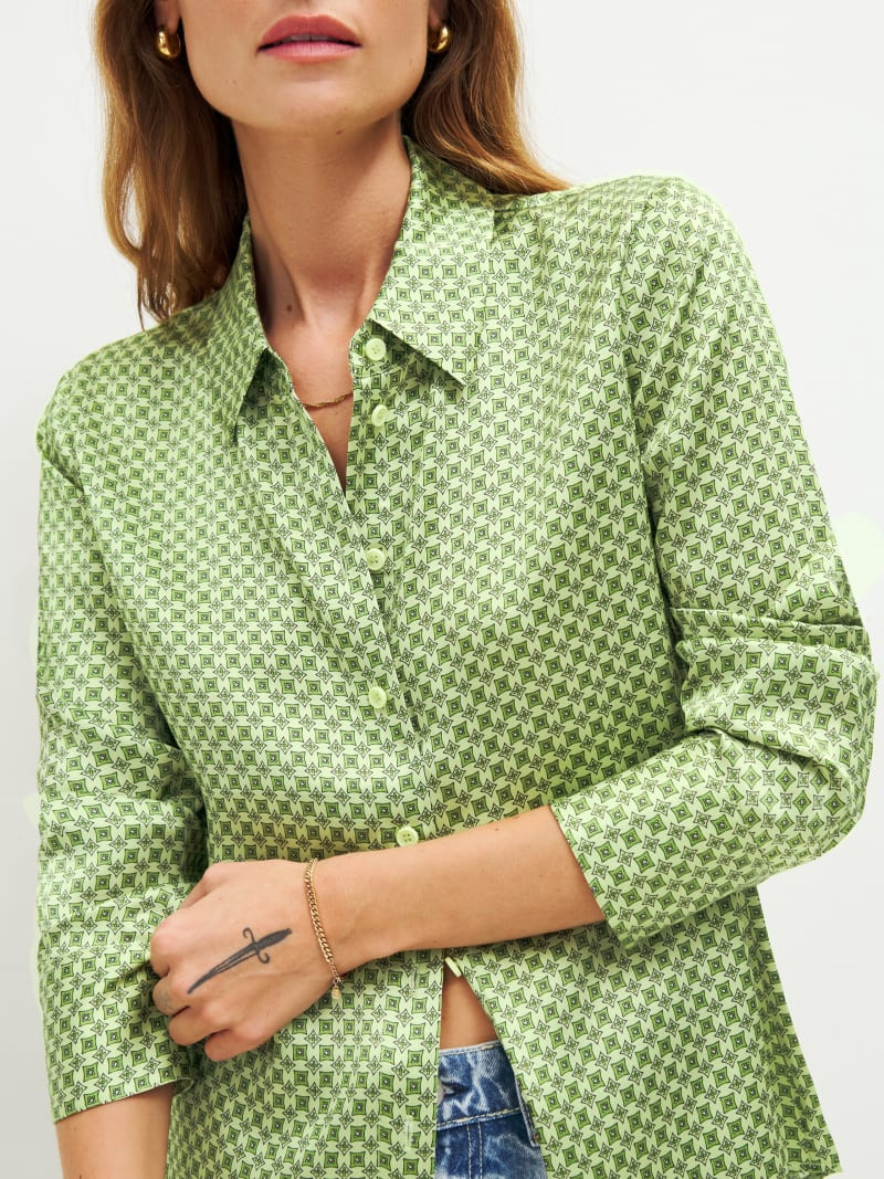 Sky Relaxed Silk Top | Reformation (Global)