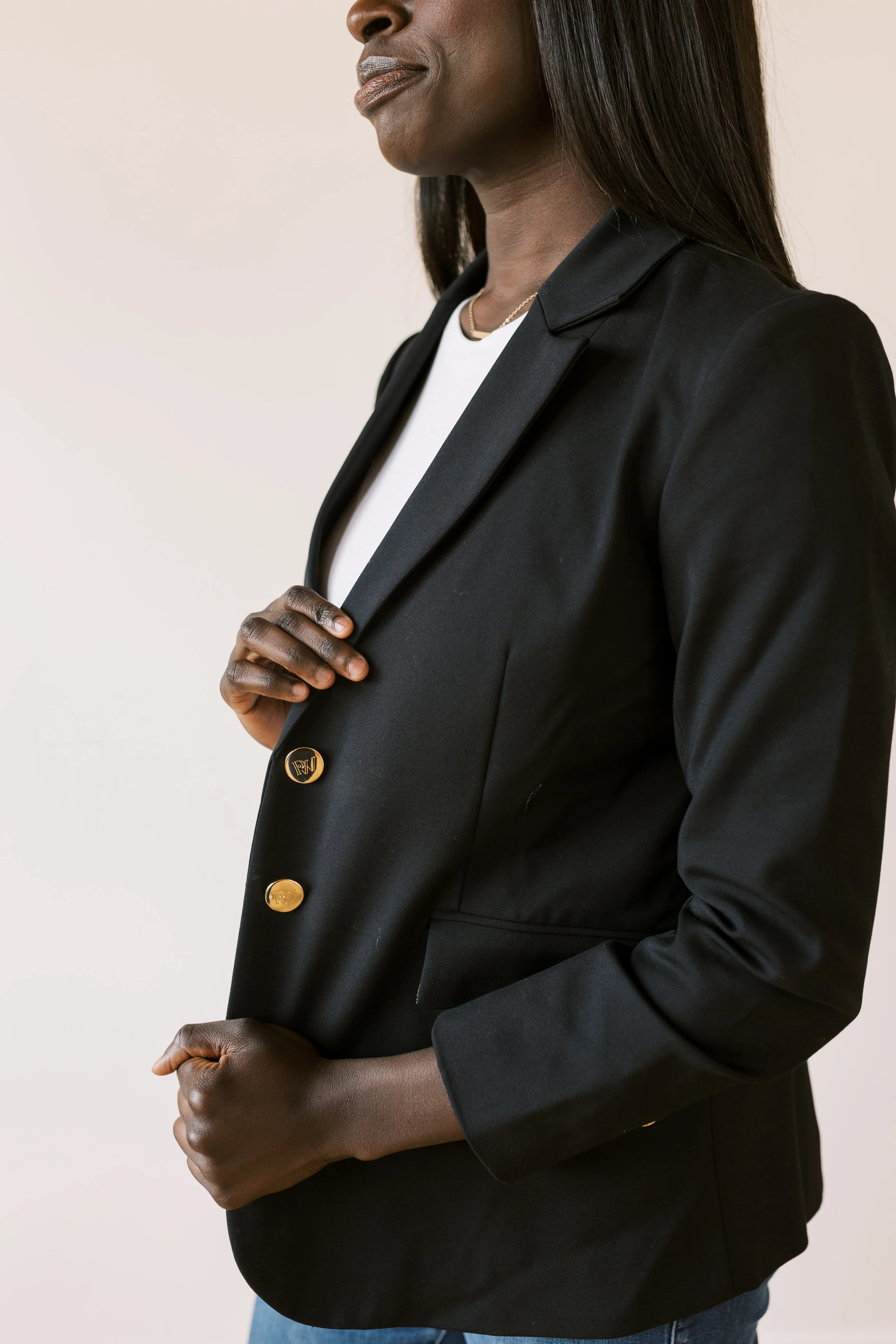 The Miss Noir | Women's Black Oversized Blazer Suit Jacket | PWR WMN LLC