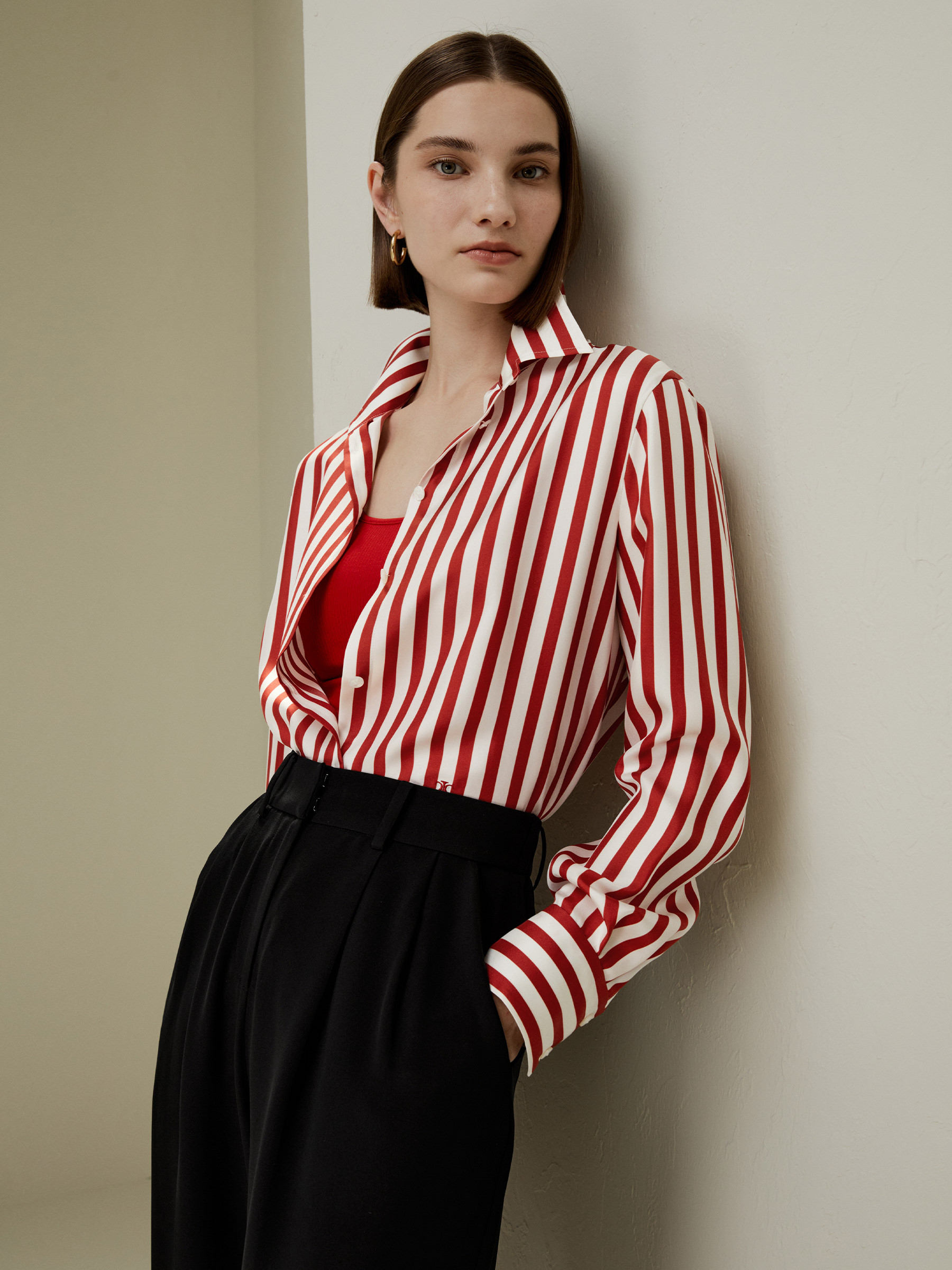 Amalfi Stripe Silk Shirt | LilySilk