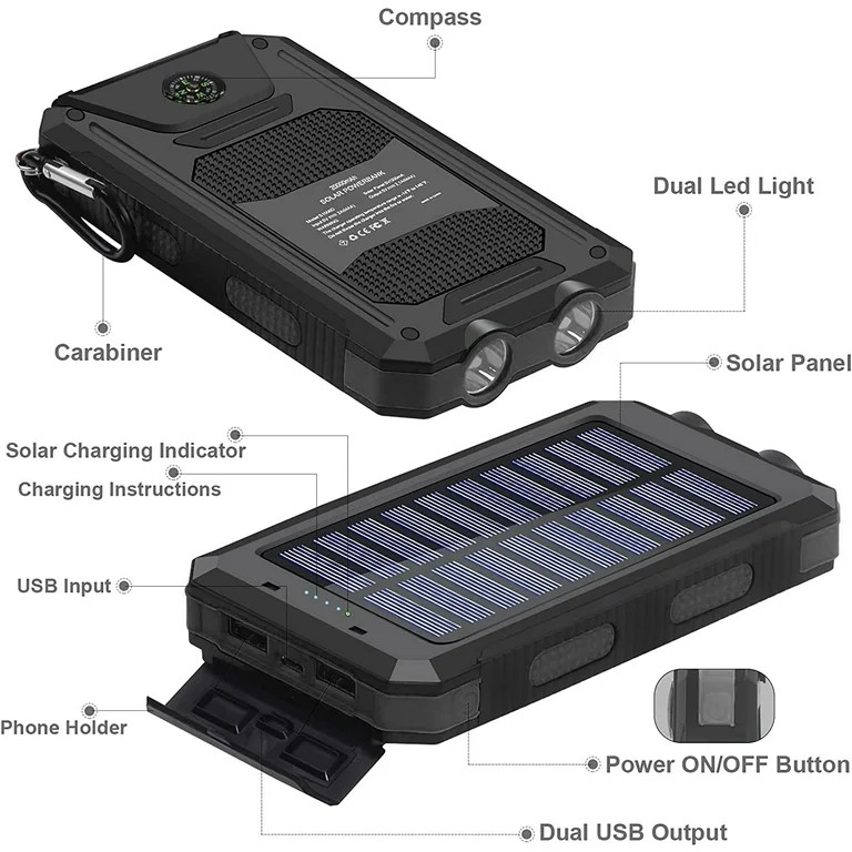 SOLPOWBEN 20000mAh Solar Charger(Black) We Only Sell This Product in One Store, if You Need Genui... | Walmart (US)