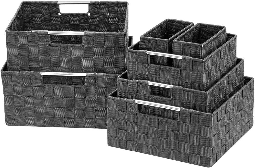 Sorbus Storage Box Woven Basket Bin Container Tote Cube Organizer Set Stackable Storage Basket Woven | Amazon (US)