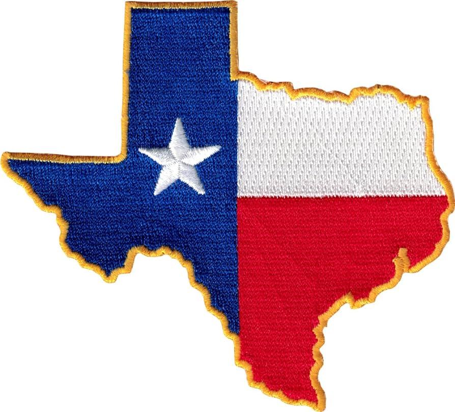 Texas Flag State Cut Out - Embroidered Iron On or Sew On Patch | Amazon (US)