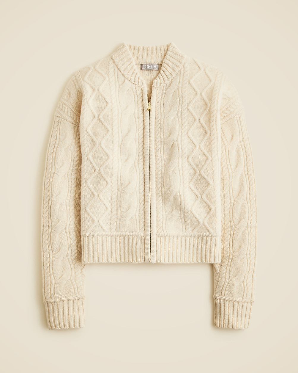 Wool cable-knit bomber jacket | J. Crew US